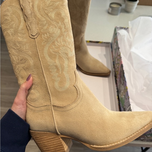 Jeffrey Campbell Tan Suede Western Boots (worn once, basically new!) - Picture 3 of 5